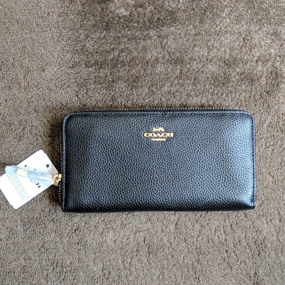 Coach Accordion Zip Wallet - Black - NWT!!!